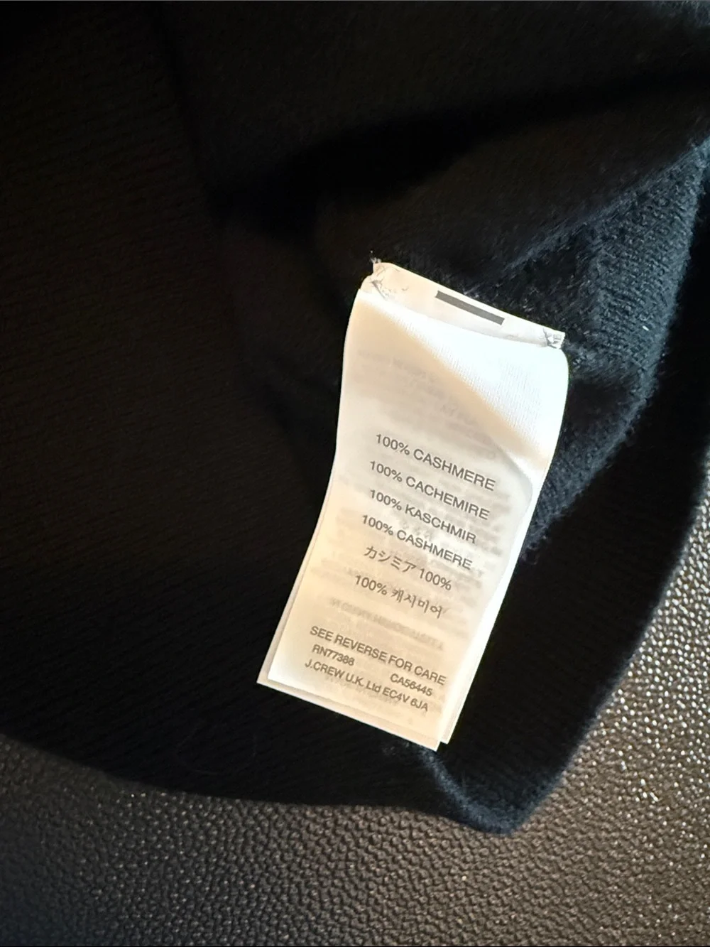J. Crew Black Cashmere Turtleneck Slimfit Classic Sweater size XS